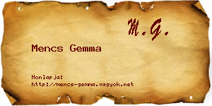 Mencs Gemma névjegykártya